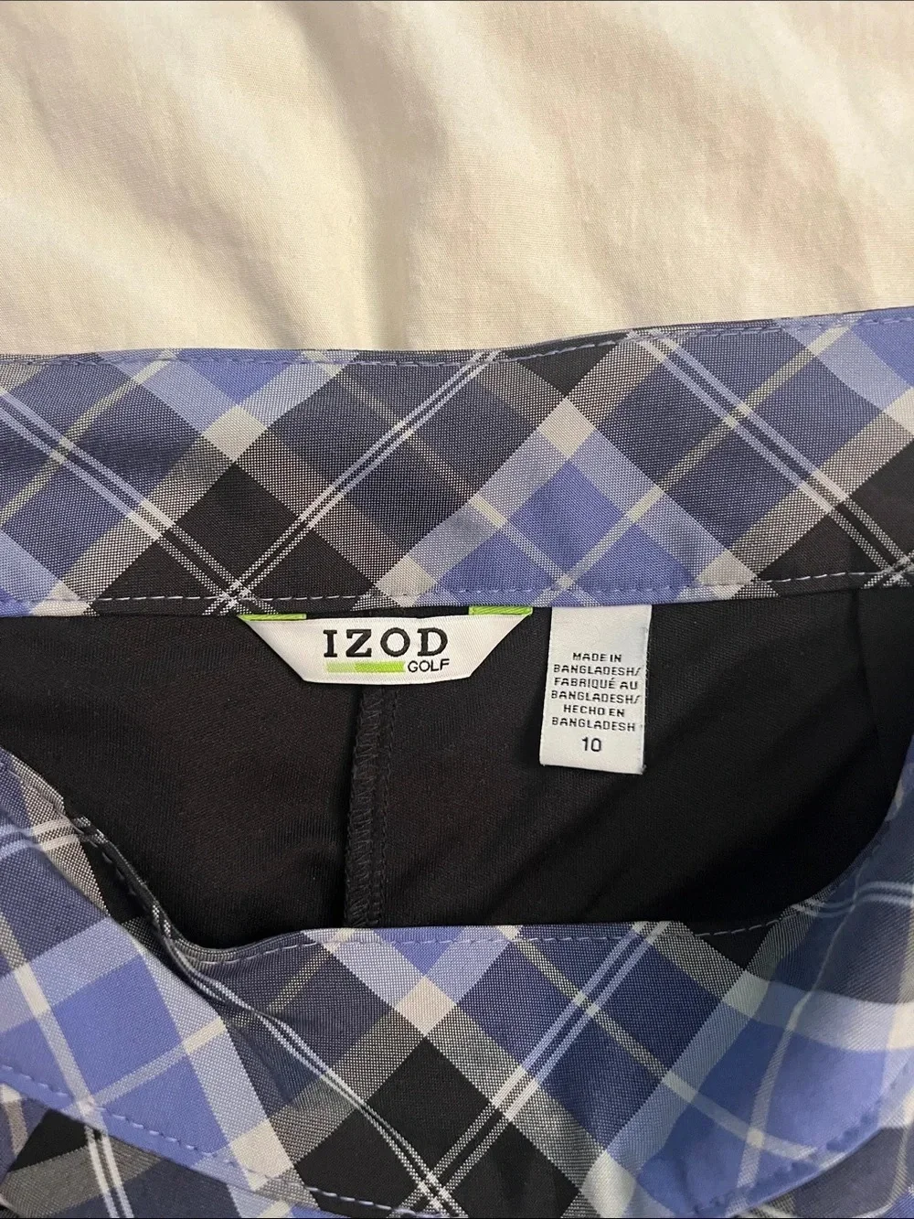 Plaid Pleated Mini Skirt in Blue and Black